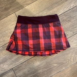 Lululemon Red Plaid Skirt size 4